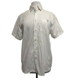 Ted Baker White Button Front 100% Cotton Nautical Theme Short Sleeve Shirt Sz 4